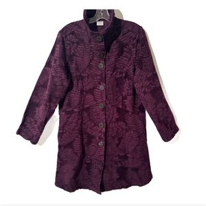 CMC Color Me Cotton Size XL Floral Brocade Tapestry Purple Velvet Lagenlook
